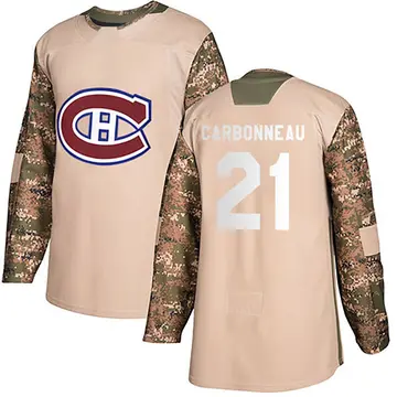Men's Guy Carbonneau Montreal Canadiens ＃21 Authentic Camo Veterans Day Practice Jersey