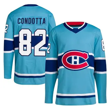 Men's Lucas Condotta Montreal Canadiens ＃82 Authentic Light Blue Reverse Retro 2.0 Jersey