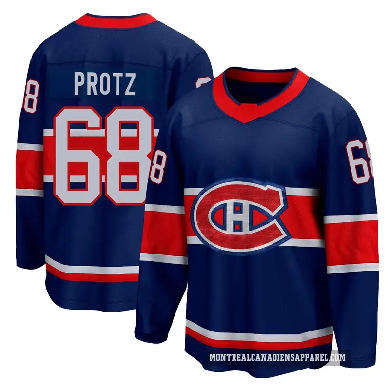 Men's Owen Protz Montreal Canadiens ＃68 Breakaway Blue 2020/21 Special Edition Jersey