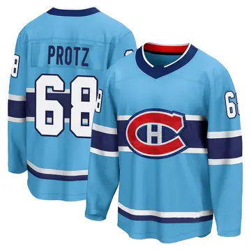 Men's Owen Protz Montreal Canadiens ＃68 Breakaway Light Blue Special Edition 2.0 Jersey