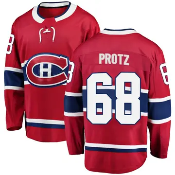 Men's Owen Protz Montreal Canadiens ＃68 Breakaway Red Home Jersey