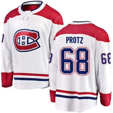 Men's Owen Protz Montreal Canadiens ＃68 Breakaway White Away Jersey
