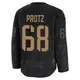 Men's Owen Protz Montreal Canadiens ＃68 Premium Black 2024 Military Appreciation Practice Jersey