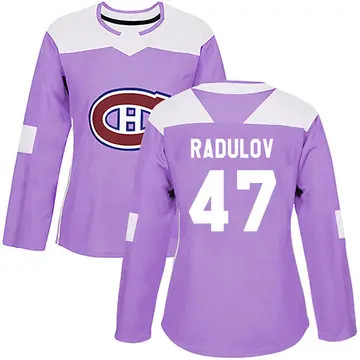 Women's Alexander Radulov Montreal Canadiens ＃47 Authentic Purple Fights Cancer Practice Jersey