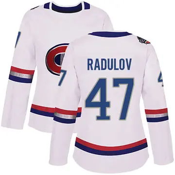 Women's Alexander Radulov Montreal Canadiens ＃47 Authentic White 2017 100 Classic Jersey