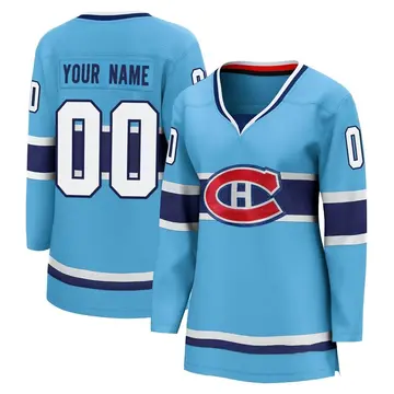 Women's Custom Montreal Canadiens ＃00 Breakaway Light Blue Special Edition 2.0 Jersey