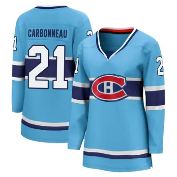Women's Guy Carbonneau Montreal Canadiens ＃21 Breakaway Light Blue Special Edition 2.0 Jersey