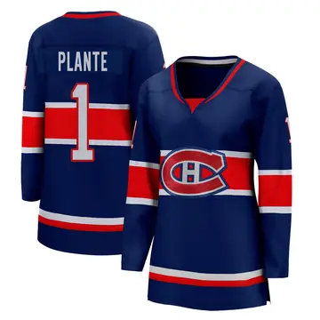 Women's Jacques Plante Montreal Canadiens ＃1 Breakaway Blue 2020/21 Special Edition Jersey
