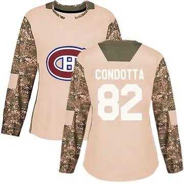 Women's Lucas Condotta Montreal Canadiens ＃82 Authentic Camo Veterans Day Practice Jersey
