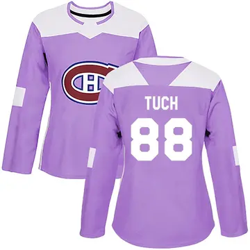Women's Luke Tuch Montreal Canadiens ＃88 Authentic Purple Fights Cancer Practice Jersey