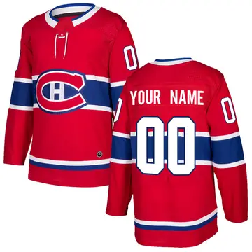 Youth Custom Montreal Canadiens ＃00 Authentic Red Home Jersey