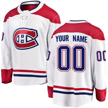 Youth Custom Montreal Canadiens ＃00 Breakaway White Away Jersey
