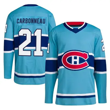 Youth Guy Carbonneau Montreal Canadiens ＃21 Authentic Light Blue Reverse Retro 2.0 Jersey
