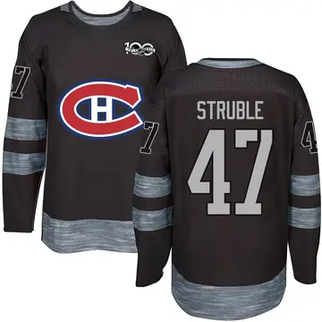 Youth Jayden Struble Montreal Canadiens ＃47 Authentic Black 1917-2017 100th Anniversary Jersey