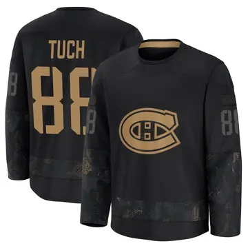 Youth Luke Tuch Montreal Canadiens ＃88 Premium Black 2024 Military Appreciation Practice Jersey