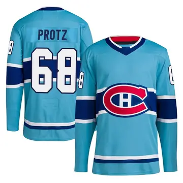 Youth Owen Protz Montreal Canadiens ＃68 Authentic Light Blue Reverse Retro 2.0 Jersey